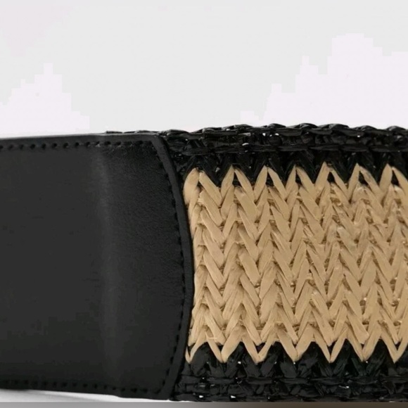 Zara WOVEN COMBINATION BELT. Black. Size US 30. New with Tags display picture 3